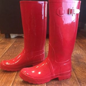 Red rain boots